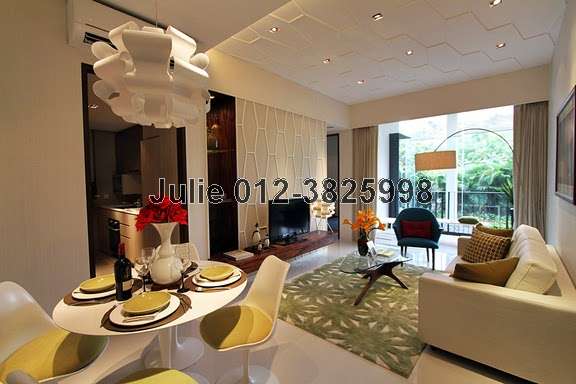 dining and living with balcony
