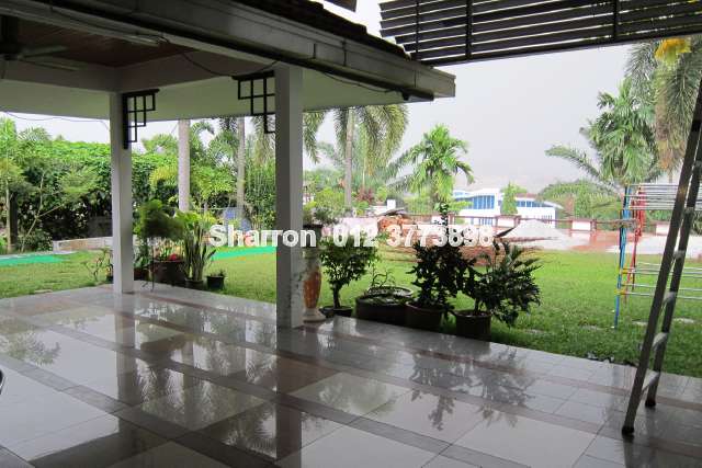 The patio at the back of the house