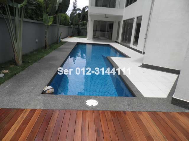 Scenic Pool setting with timber decking patio