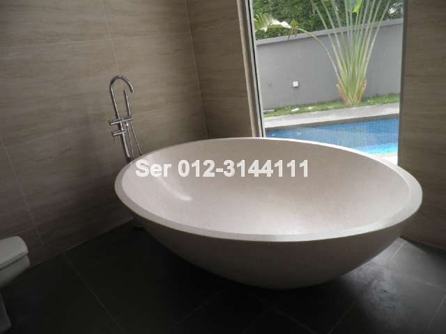 Oval shape marble stone bathtub