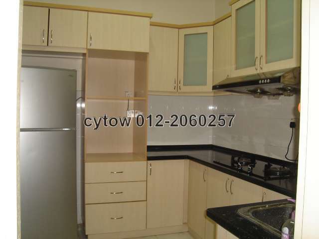 kitchen cabinet with fridge