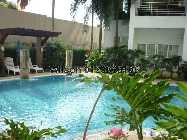 Balcony with pool view