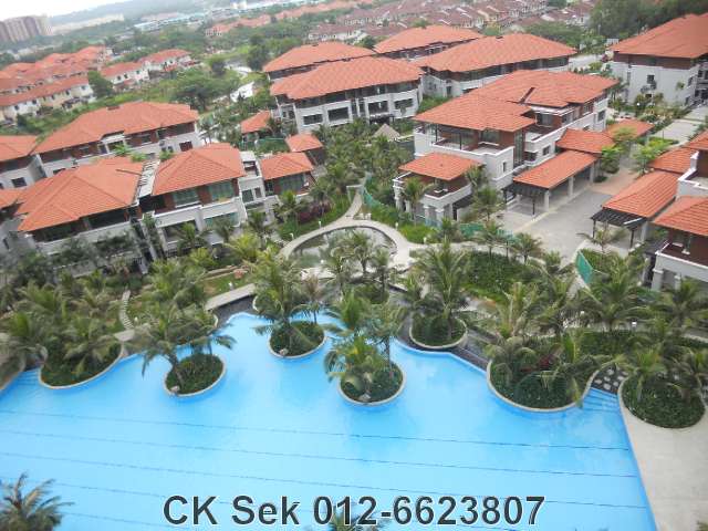 Swimming pool and villas view