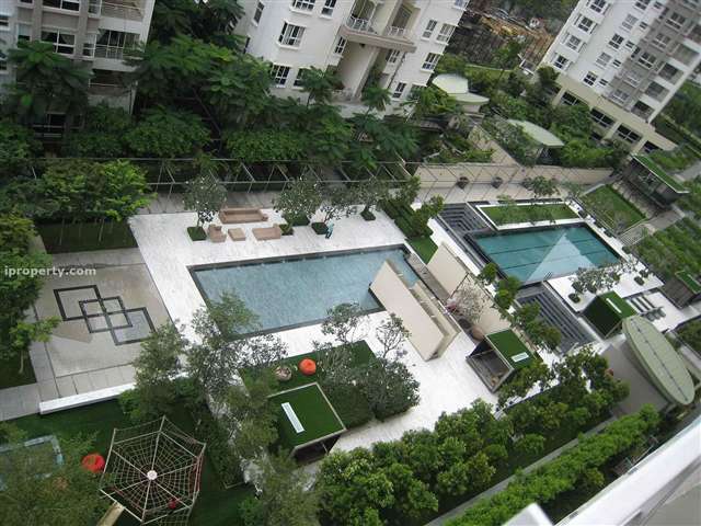 Aerial view of pool area