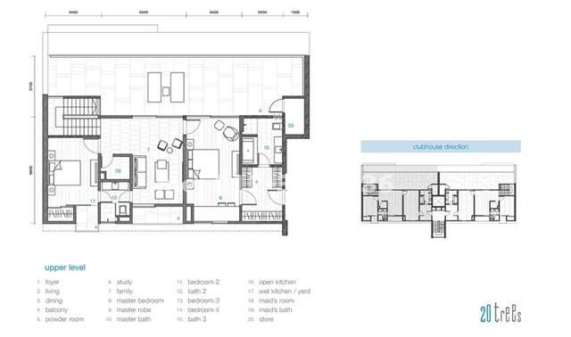 Floor plan for upper level.