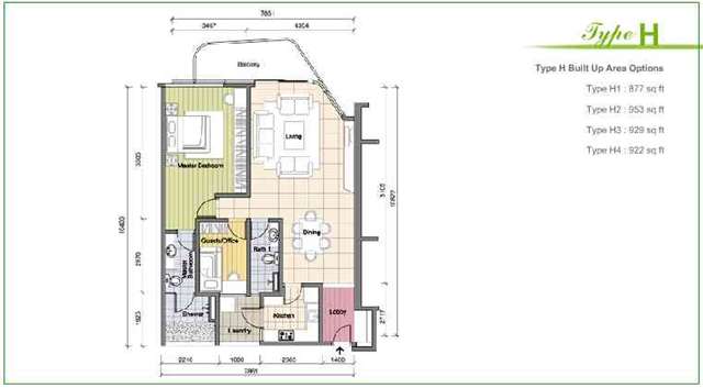 Layout Plan 929sf