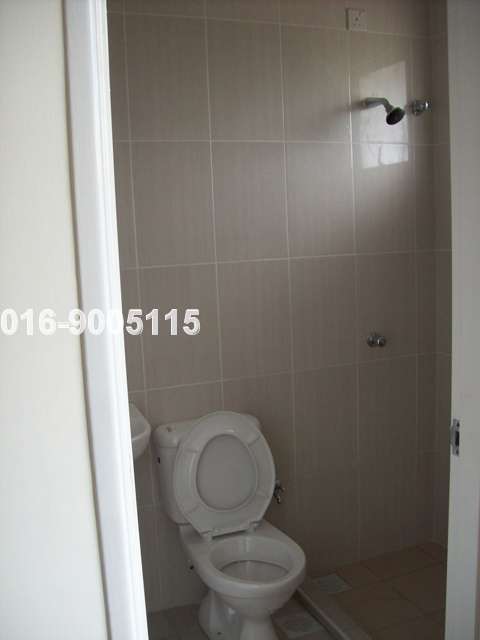 Toilet with fully tiles