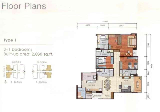 Floor Plan-Type 1 (2,036 sq.ft.)