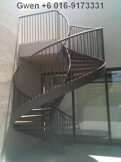 Spiral stairs leading up to the Private Pool