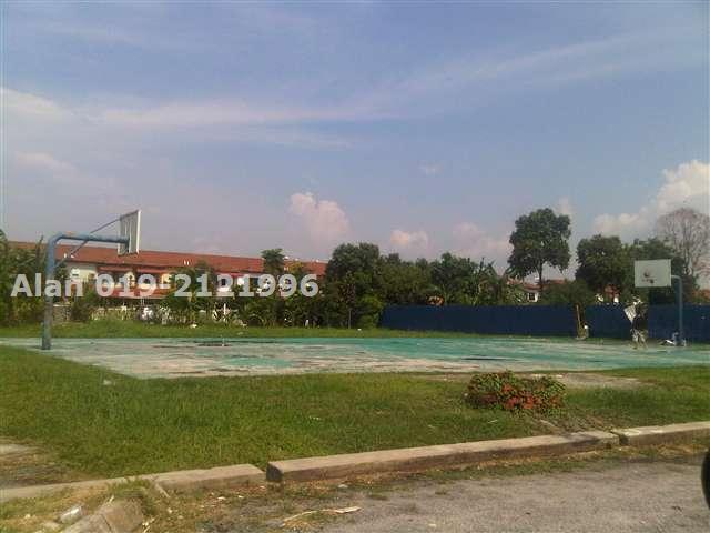 Infront of Basket ball court