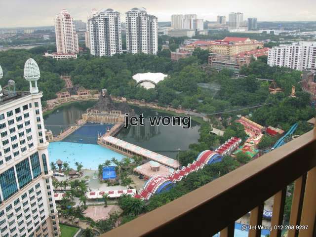 lagoon theme park view from balcony