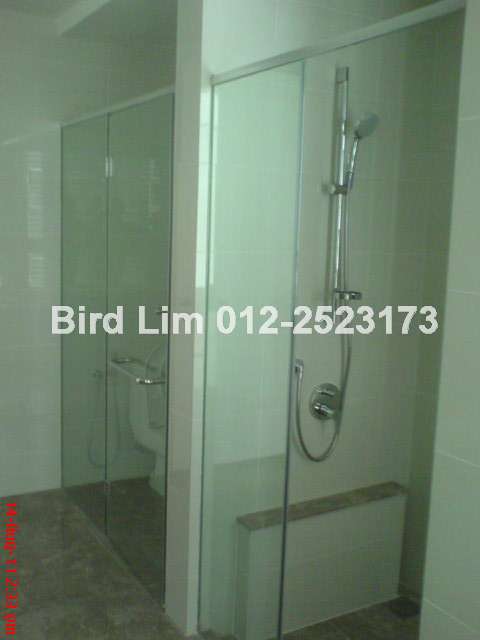 glass shower screen and glass toilet