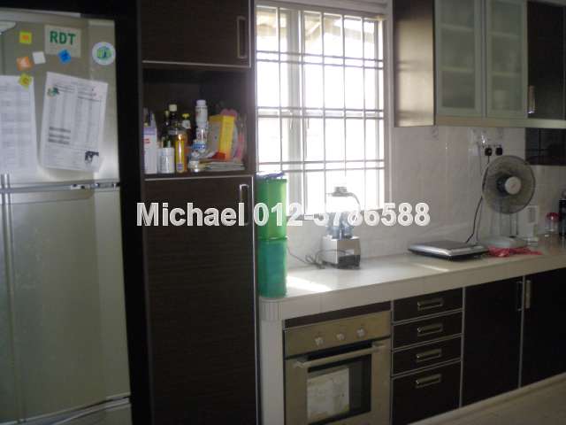 Kitchen with built-in cabinet -not actual unit.