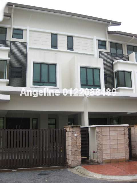 Front view of the 3-storey semi detached house