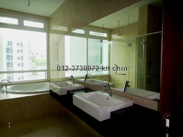 master bathroom with jacuzzi and rain shower