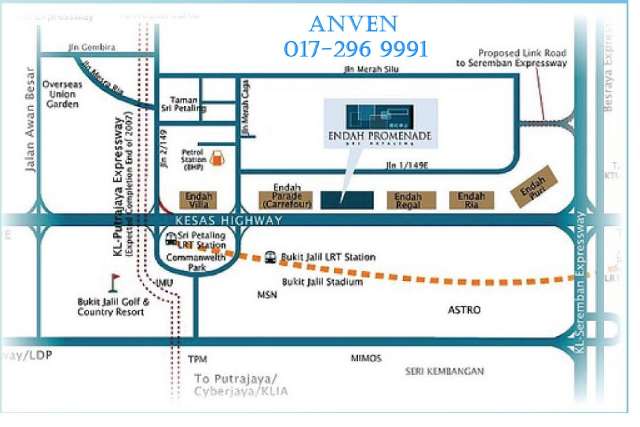 Endah Promenade Location Map