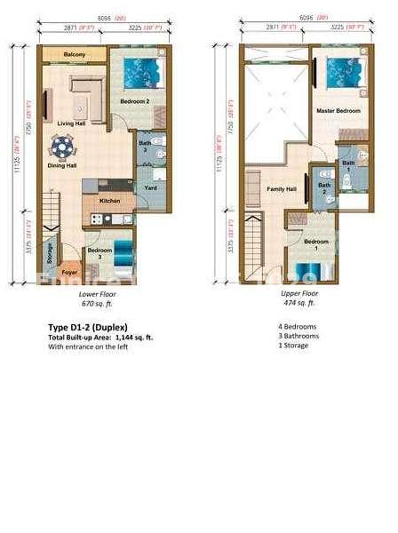 Duplex 1144 sf