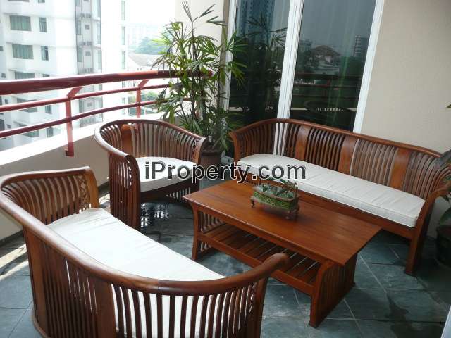 Teak Balcony Setting on spacious balcony